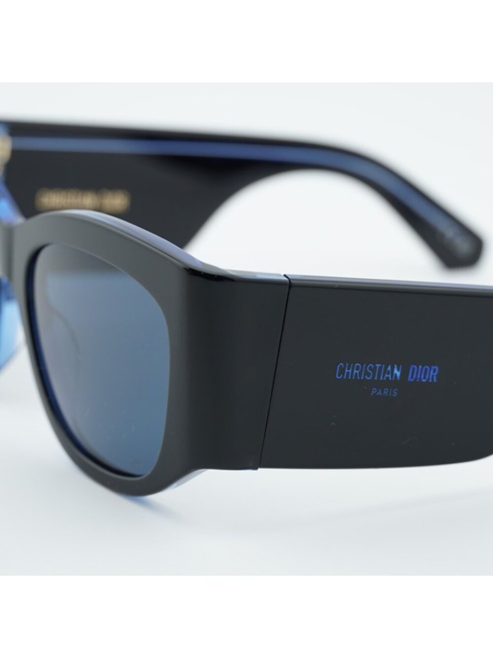 Dior DIORNUIT S1I 17B0 Sunglasses Black Square Frame, Blue Lenses - Picture 2 of 12